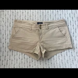 AE khaki twill shorts